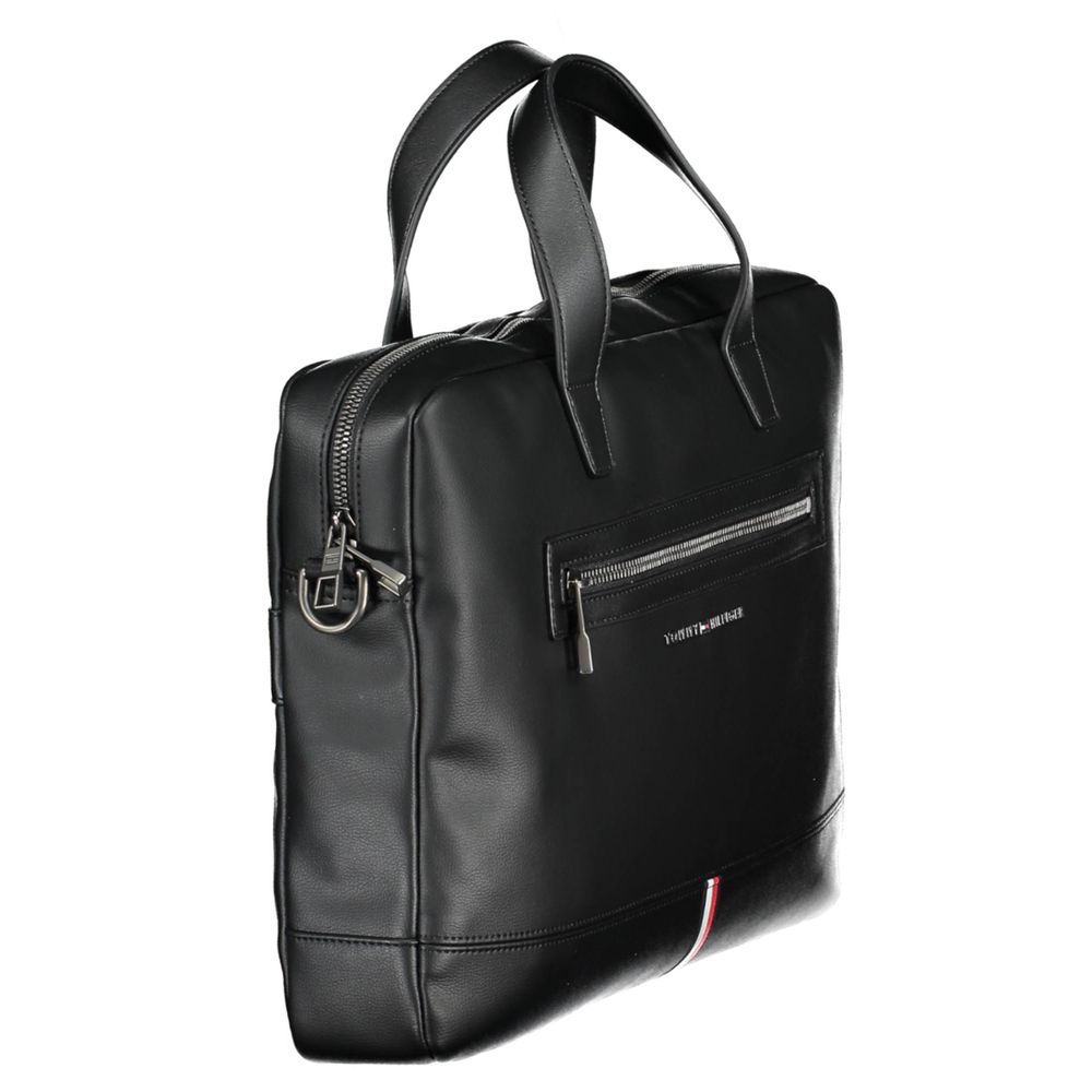 Black Polyurethane Men's Briefcase