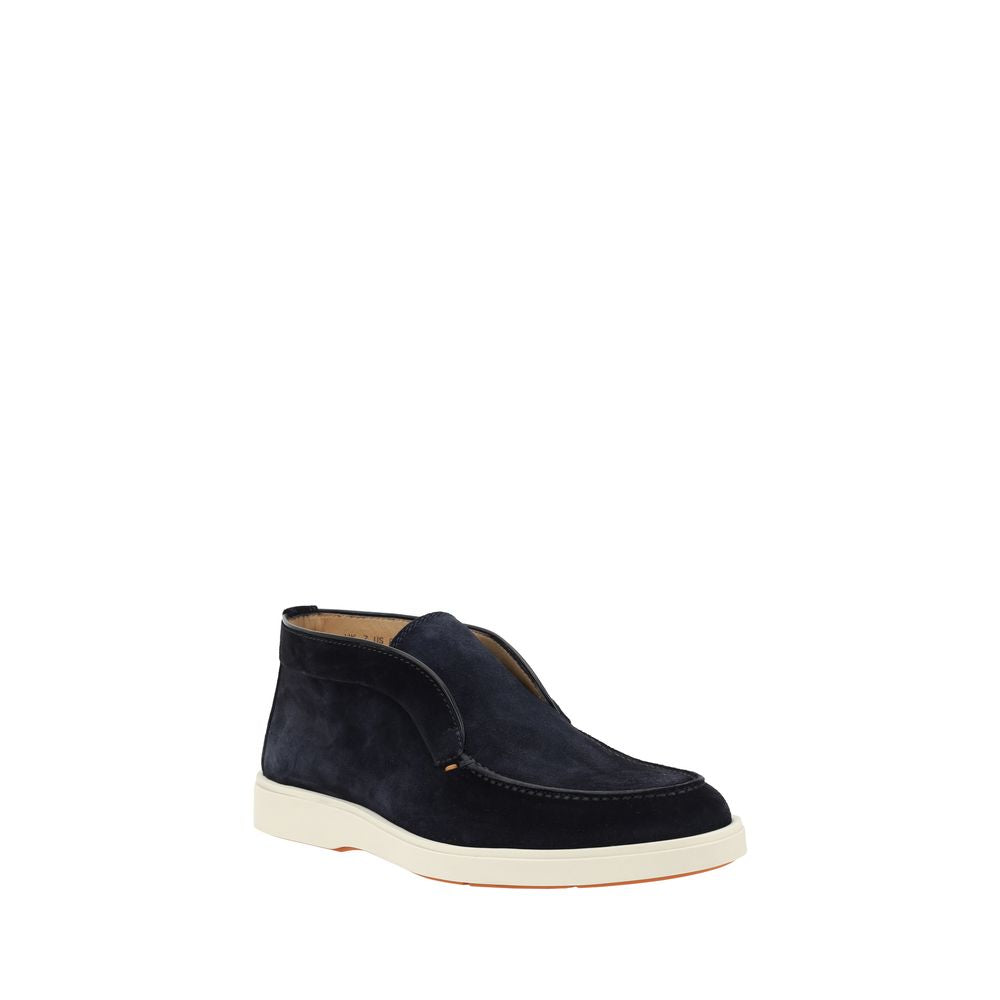 Blue Calf Leather Bos Taurus Ankle Boots
