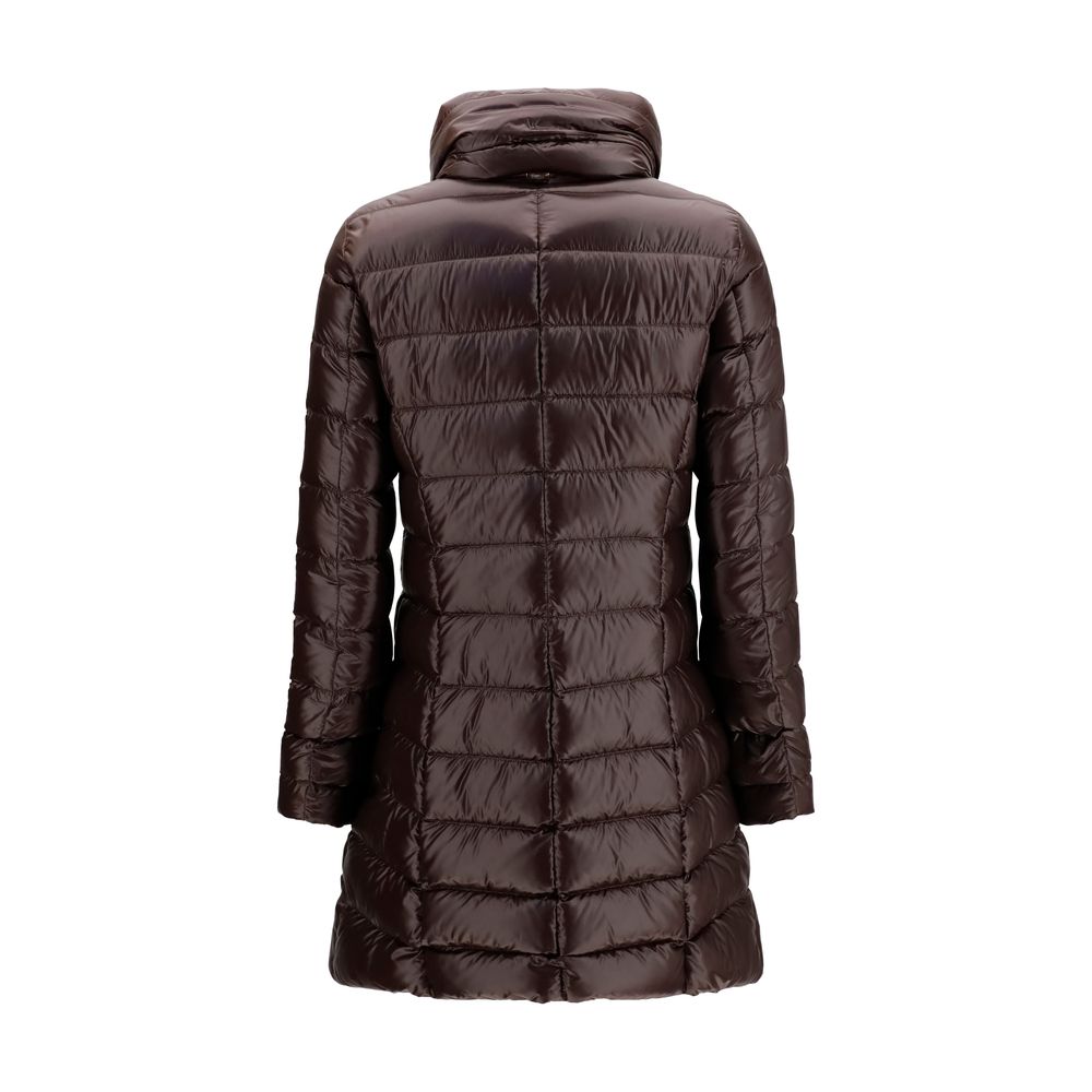 Brown Polyamide Full-Length Jacket