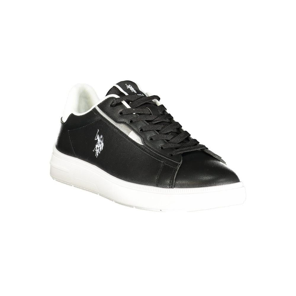 Black Polyester Men's Sneaker
