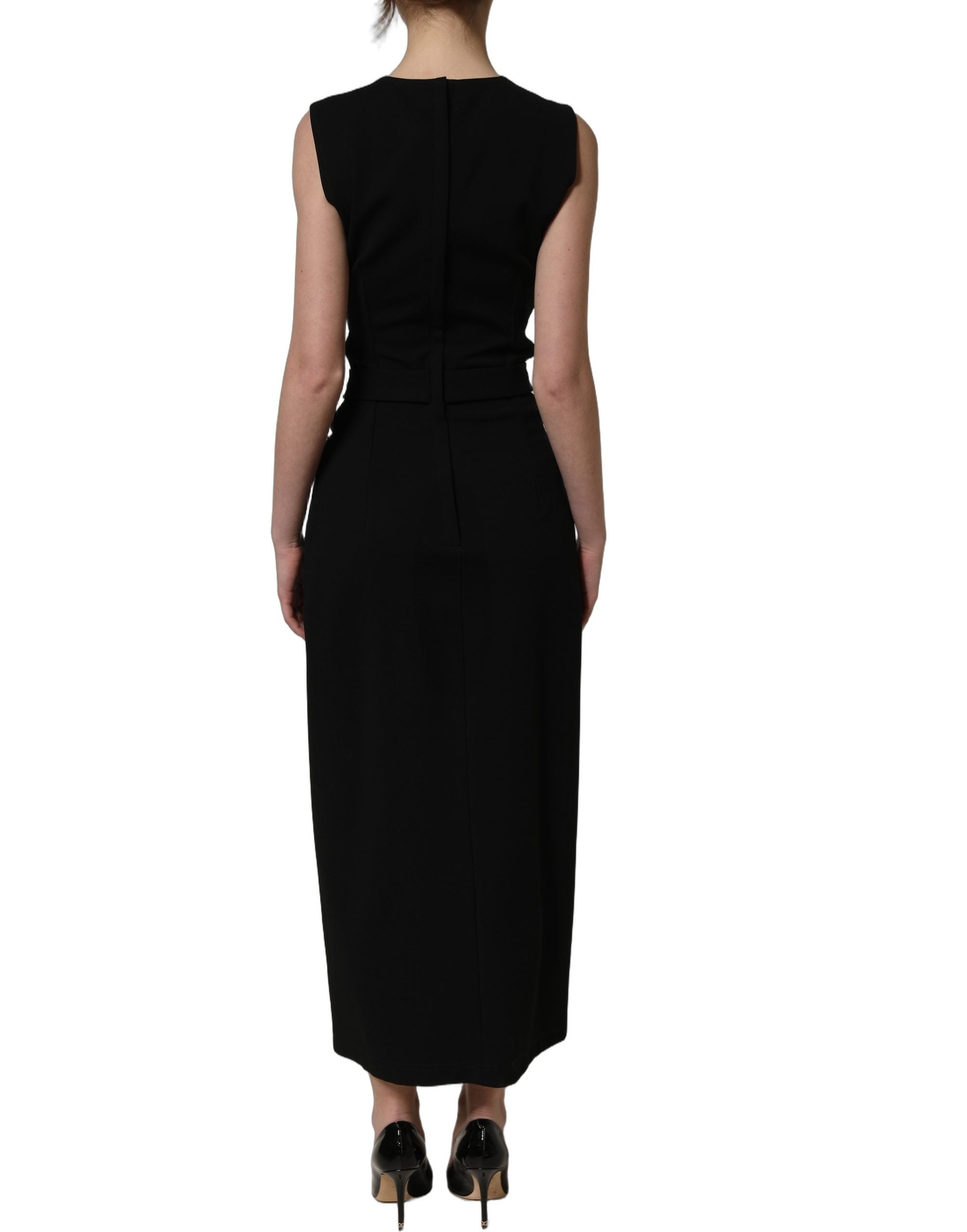 Black Cut Out Detail Sleeveless Maxi Dress