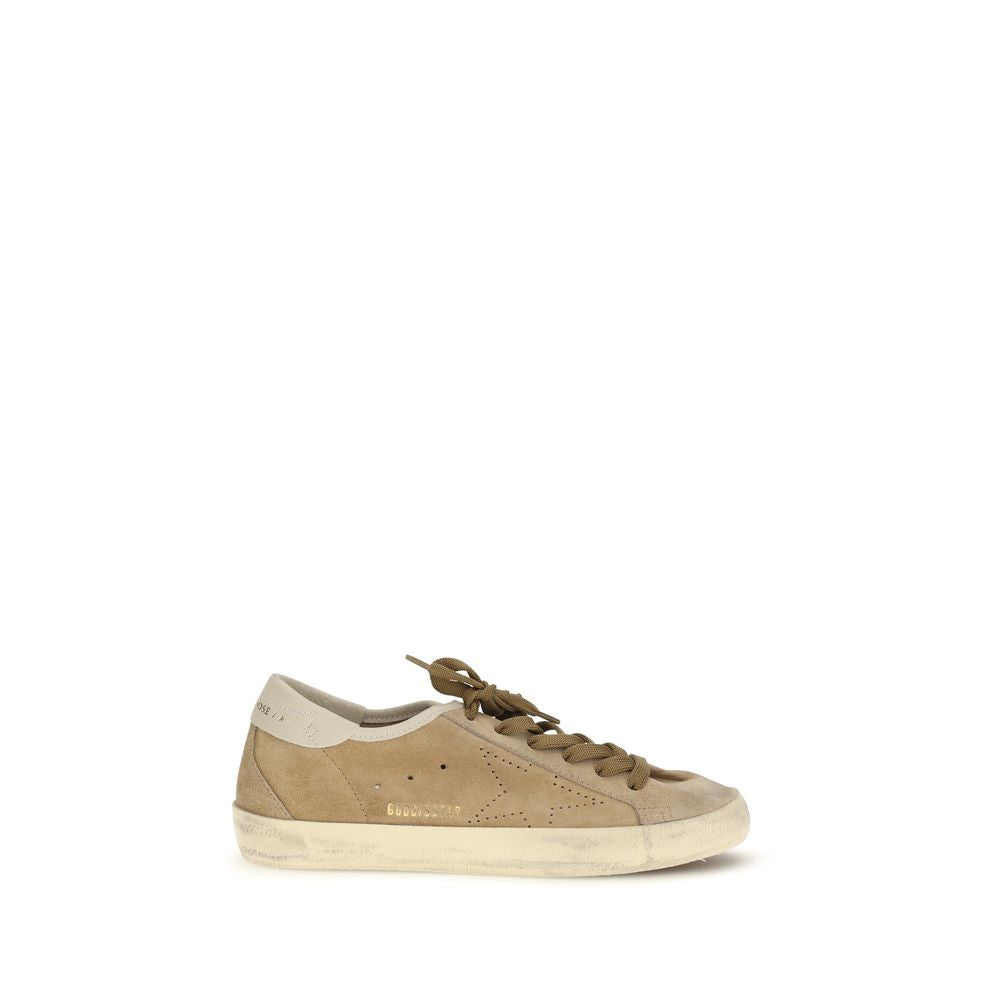 Beige Calf Leather Bos Taurus Low Top Sneakers