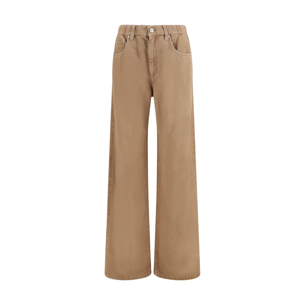 Beige Cotton Jeans Denim