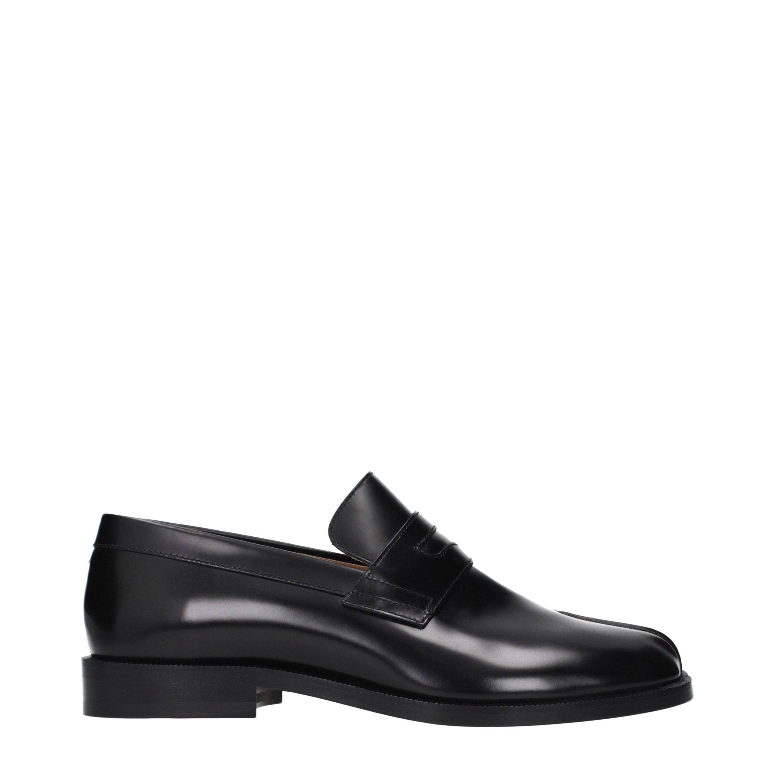 Black Leather Slip-On Loafers