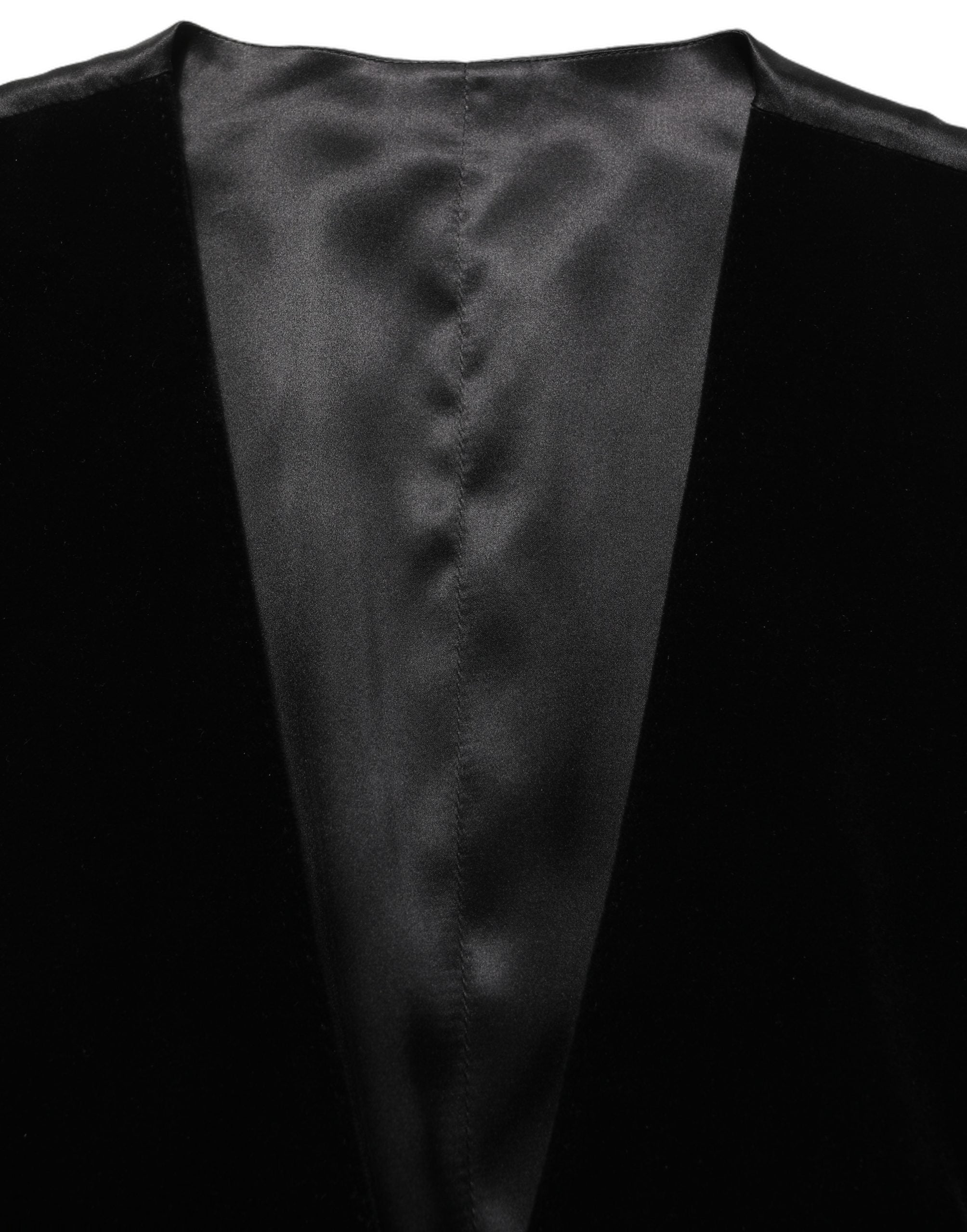 Black Wool Blend Waistcoat Formal Dress Vest