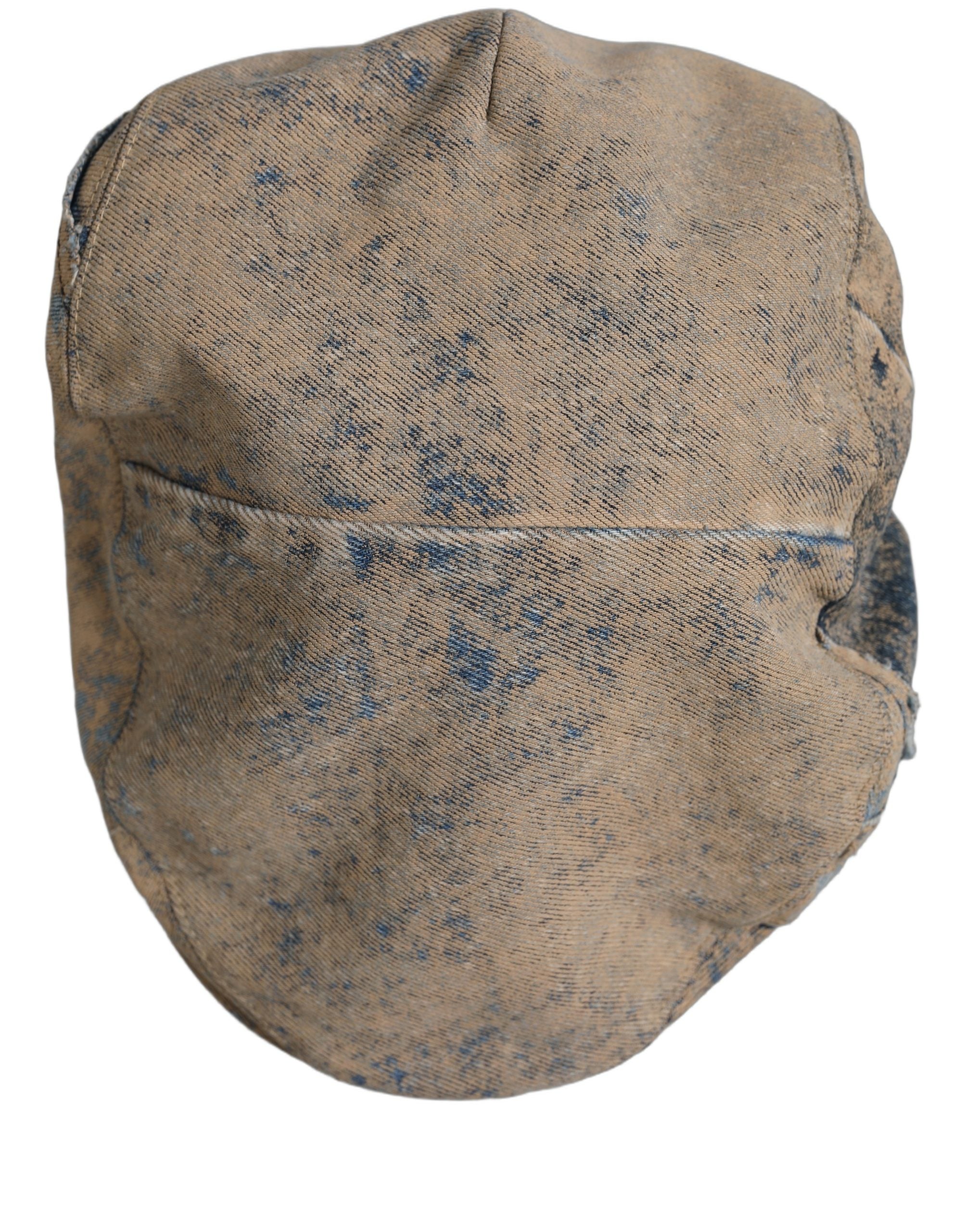 Brown Cotton Denim Newsboy Capello Cabbie Hat