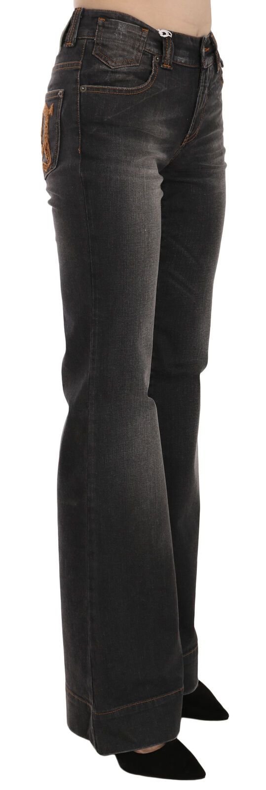 Dolce & Gabbana Bluză evazată cu talie medie Svelt Black Denim