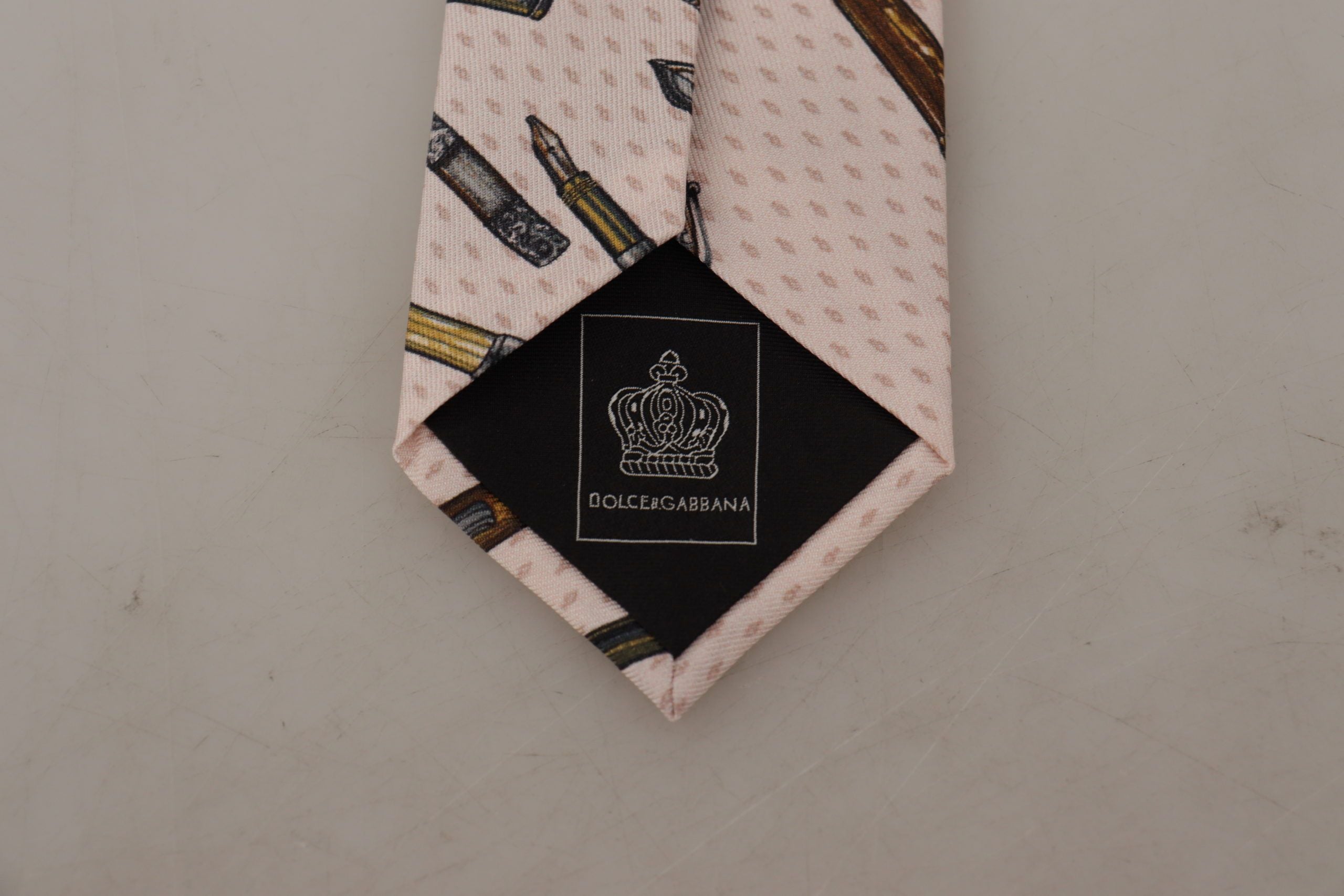 Pink Pen Dots Print 100% Silk Adjustable Neck Accessory Tie