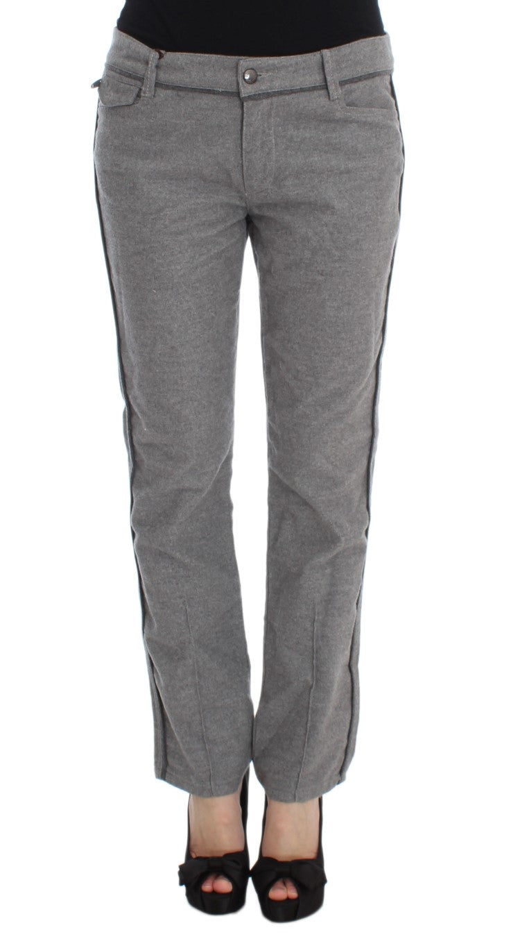 Pantaloni casual din bumbac Ermanno Scervino Chic gri