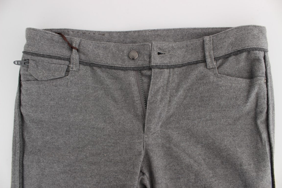 Pantaloni casual din bumbac Ermanno Scervino Chic gri