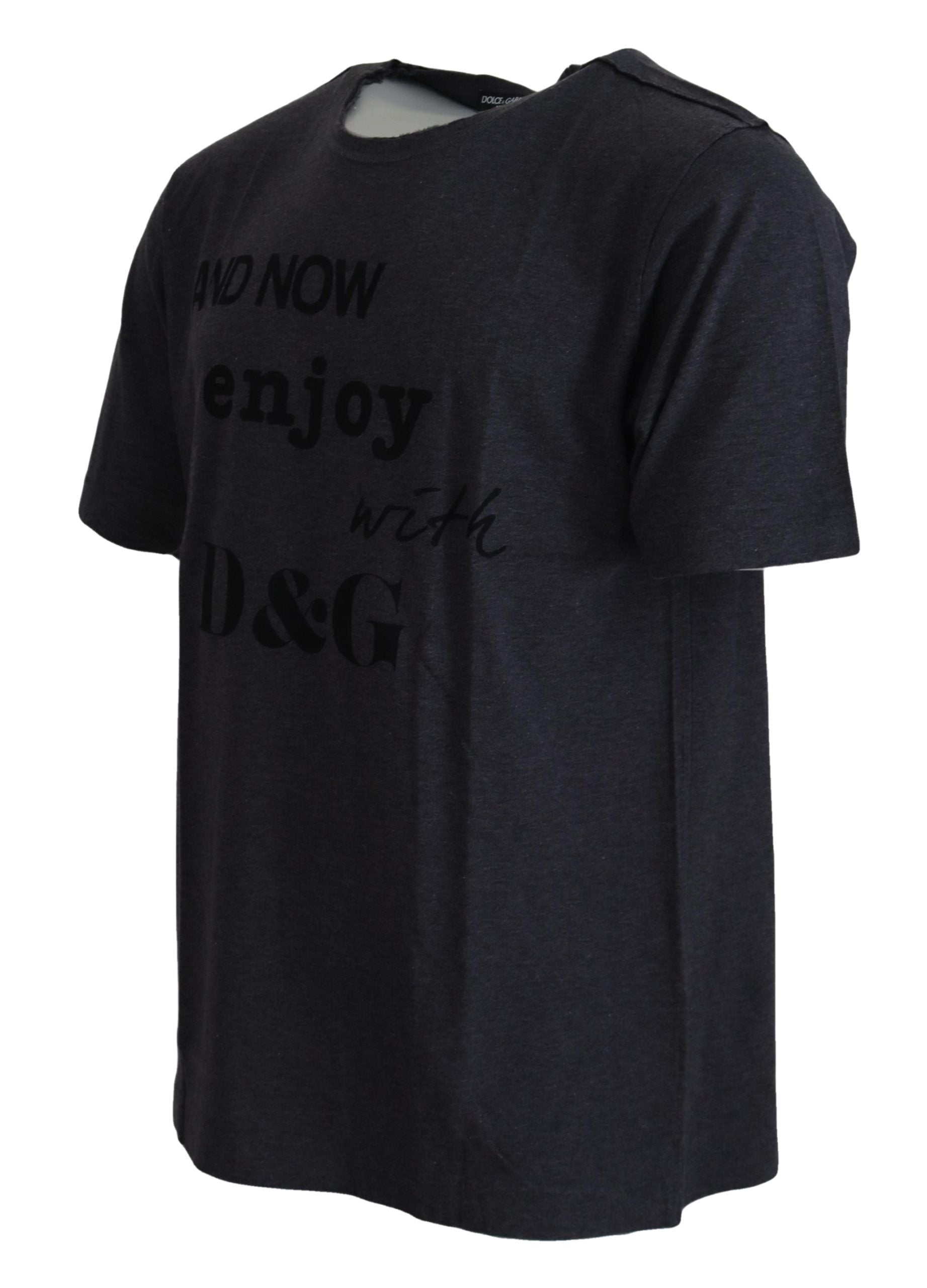 Gray Crewneck Cotton Short Sleeve T-shirt