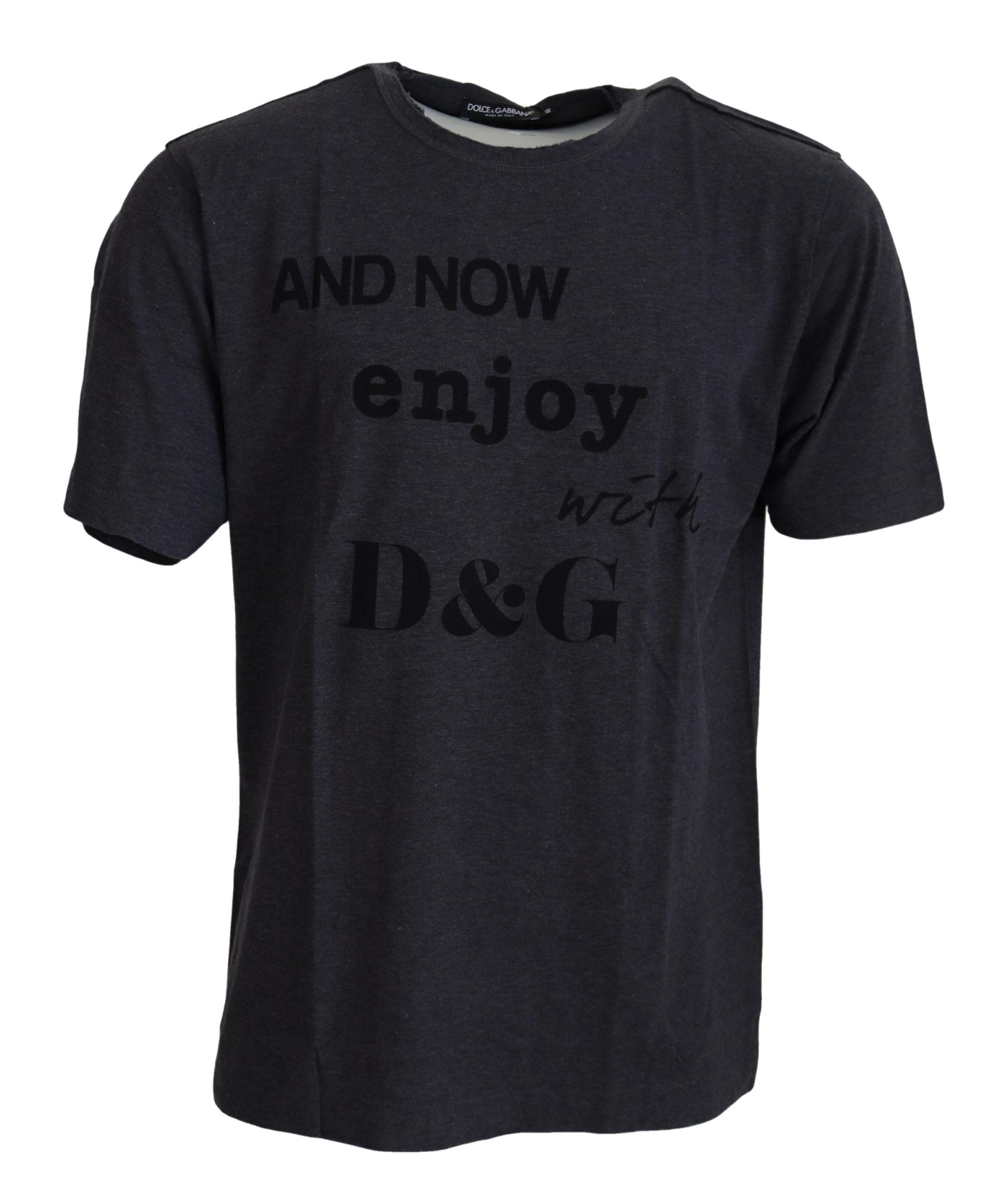 Gray Crewneck Cotton Short Sleeve T-shirt