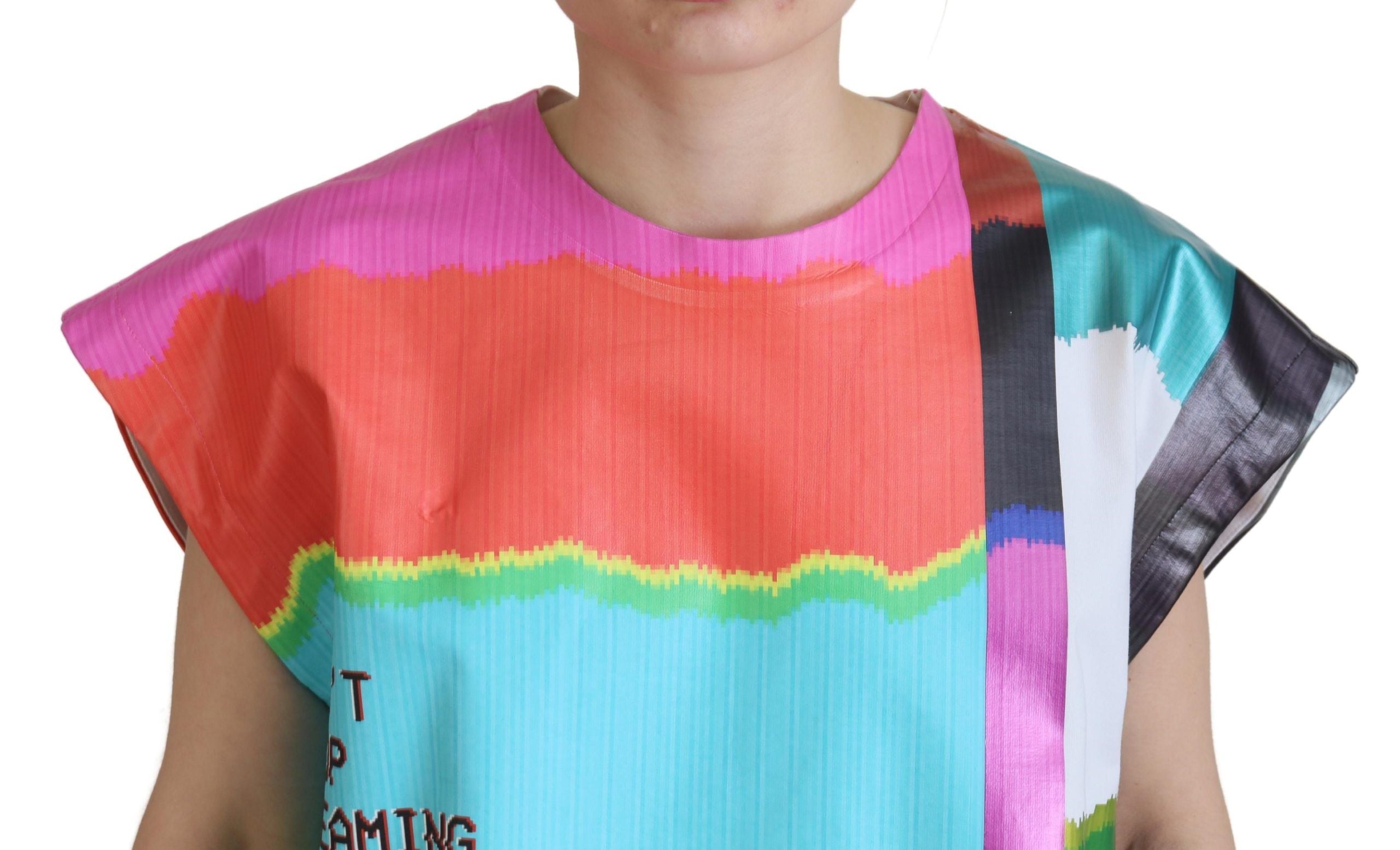 Multicolor TV Print Blouse Cotton T-shirt