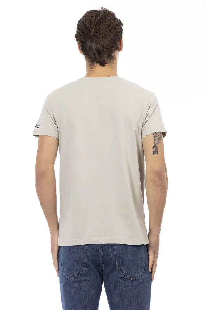 Tricou Trussardi Action bej din bumbac pentru bărbați