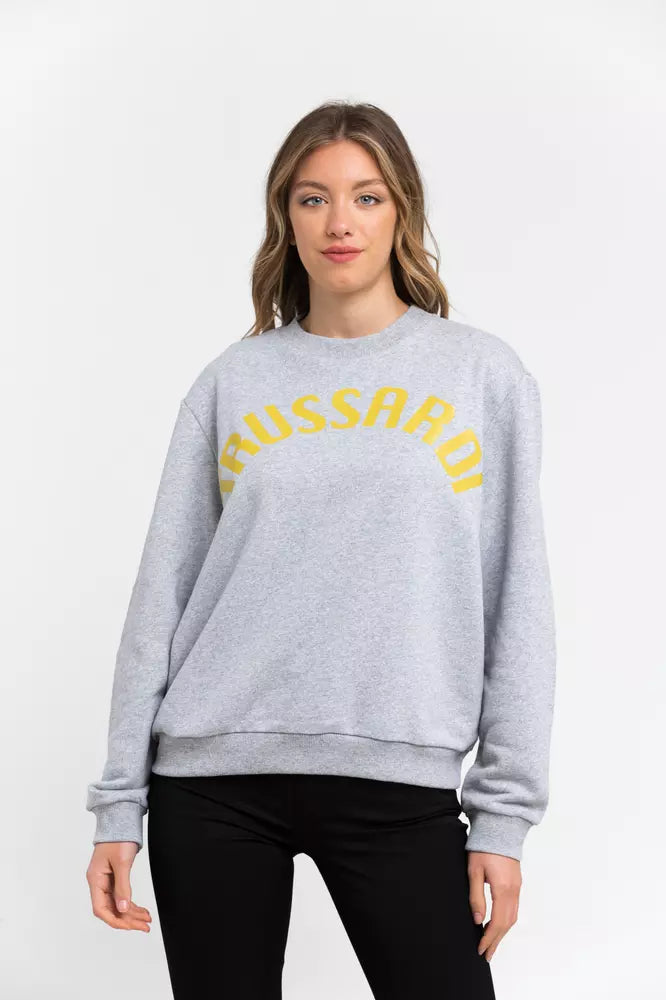 Pulover Trussardi gri din bumbac pentru femei