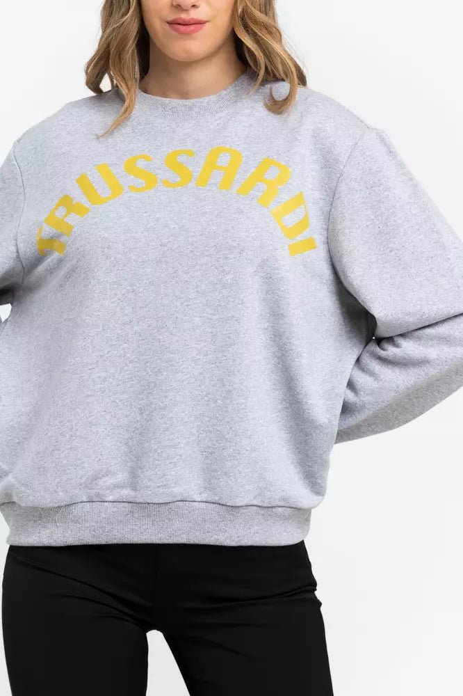 Pulover Trussardi gri din bumbac pentru femei