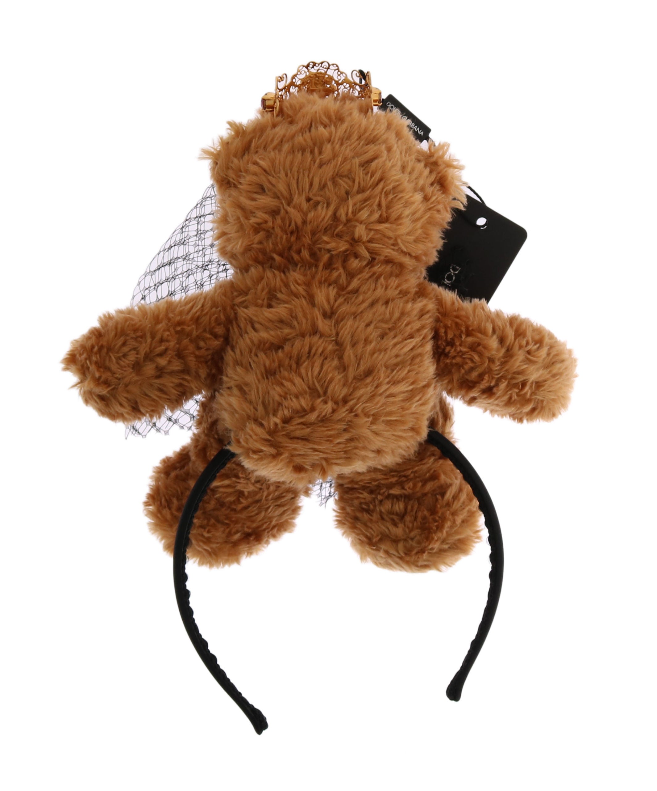 Teddy Bear Gold Crystal Crown Tiara Diadem Hair Band