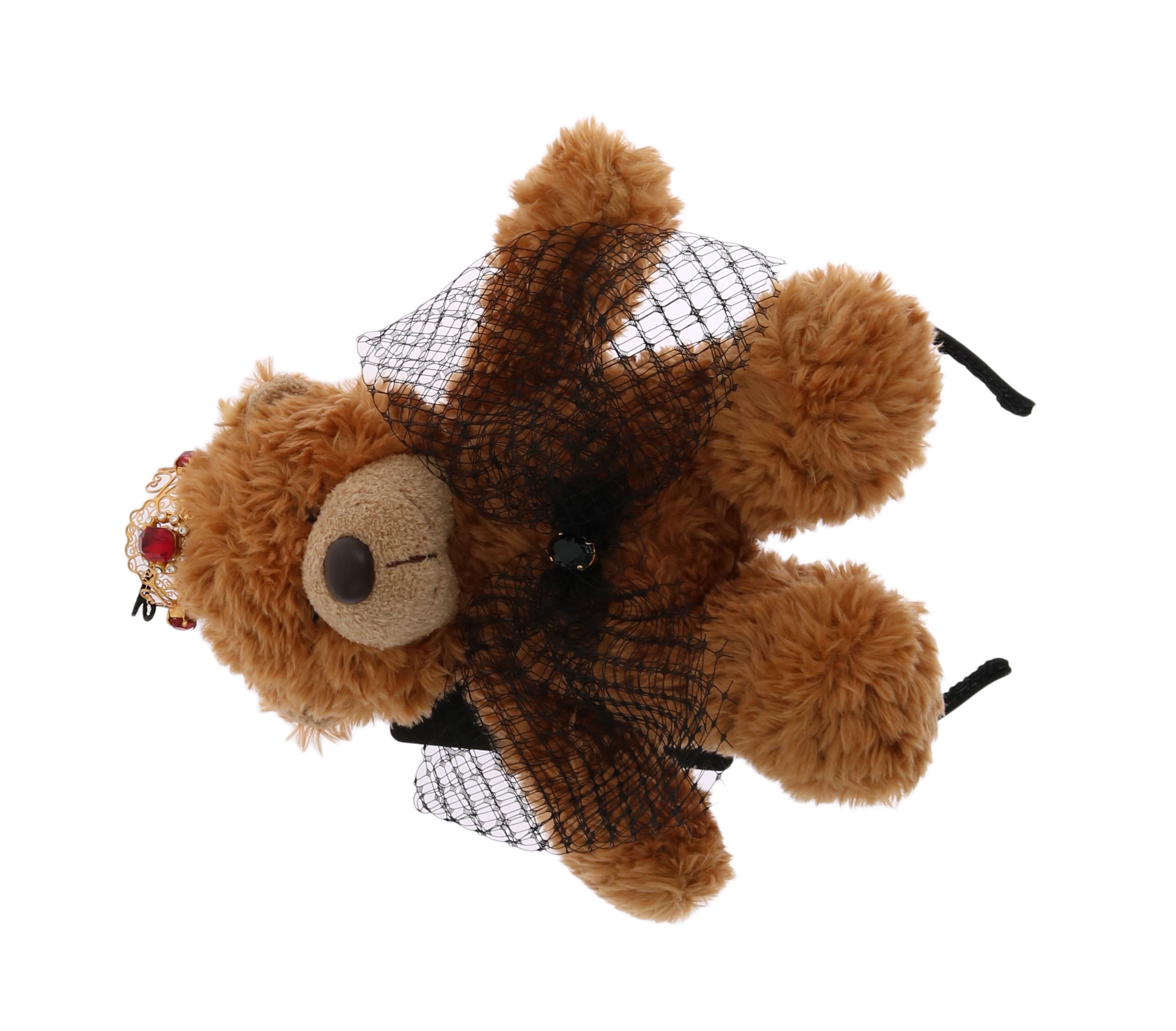Teddy Bear Gold Crystal Crown Tiara Diadem Hair Band