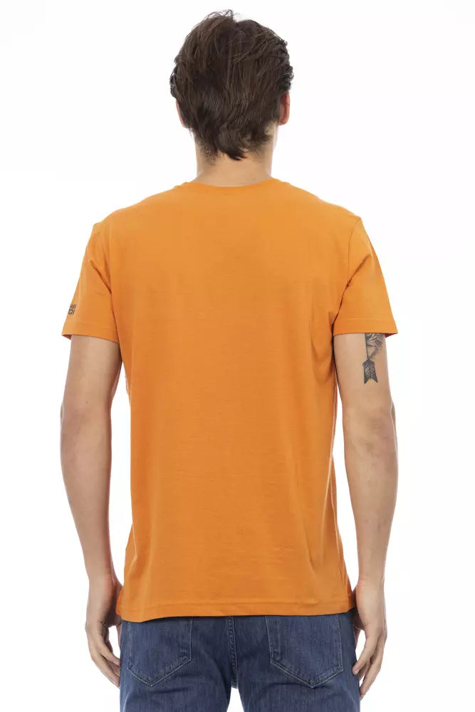 Tricou Trussardi Action portocaliu din bumbac pentru bărbați