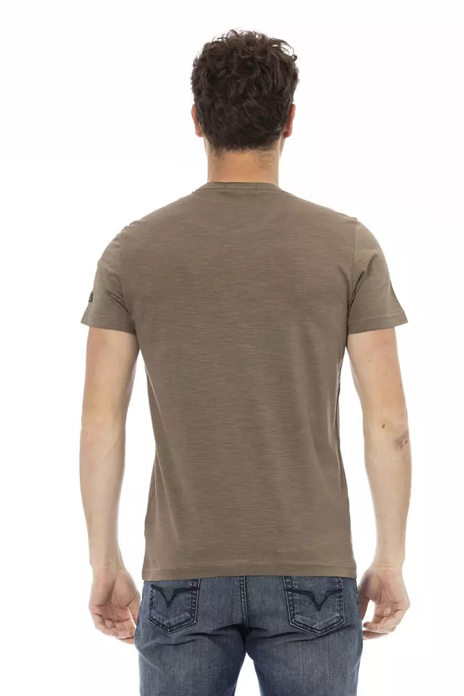 Tricou Trussardi Action maro din bumbac pentru bărbați