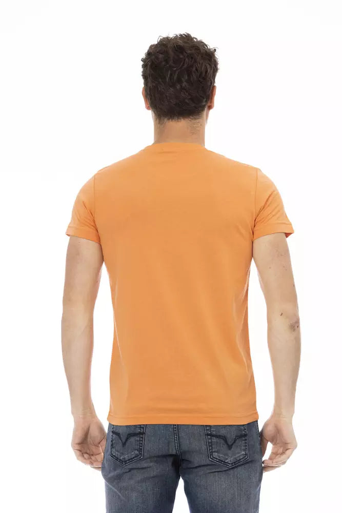 Tricou Trussardi Action portocaliu din bumbac pentru bărbați