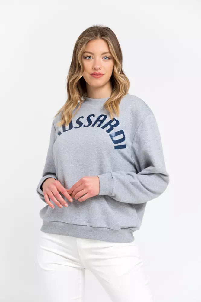 Pulover Trussardi gri din bumbac pentru femei