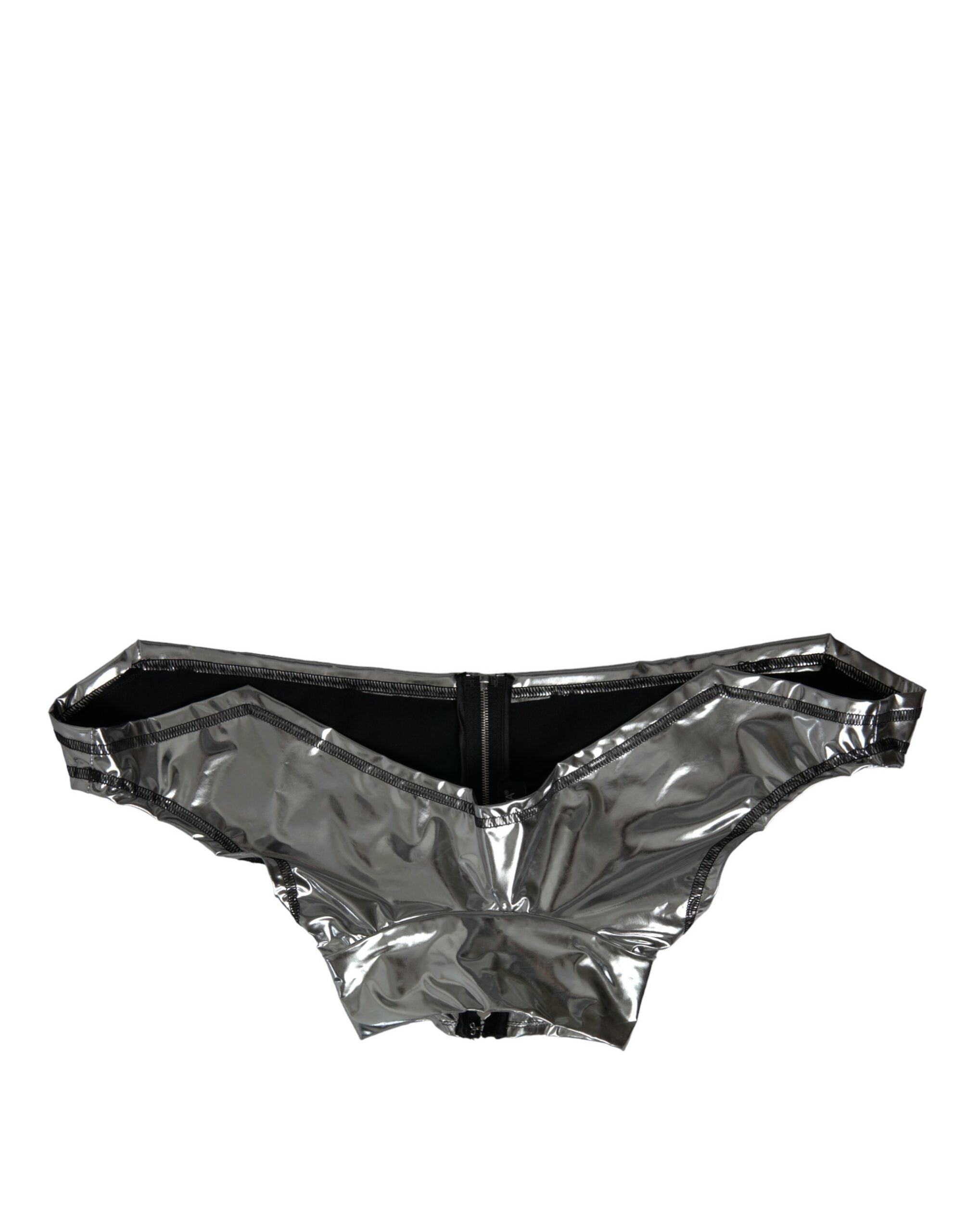 Silver Polyester Stretch Top