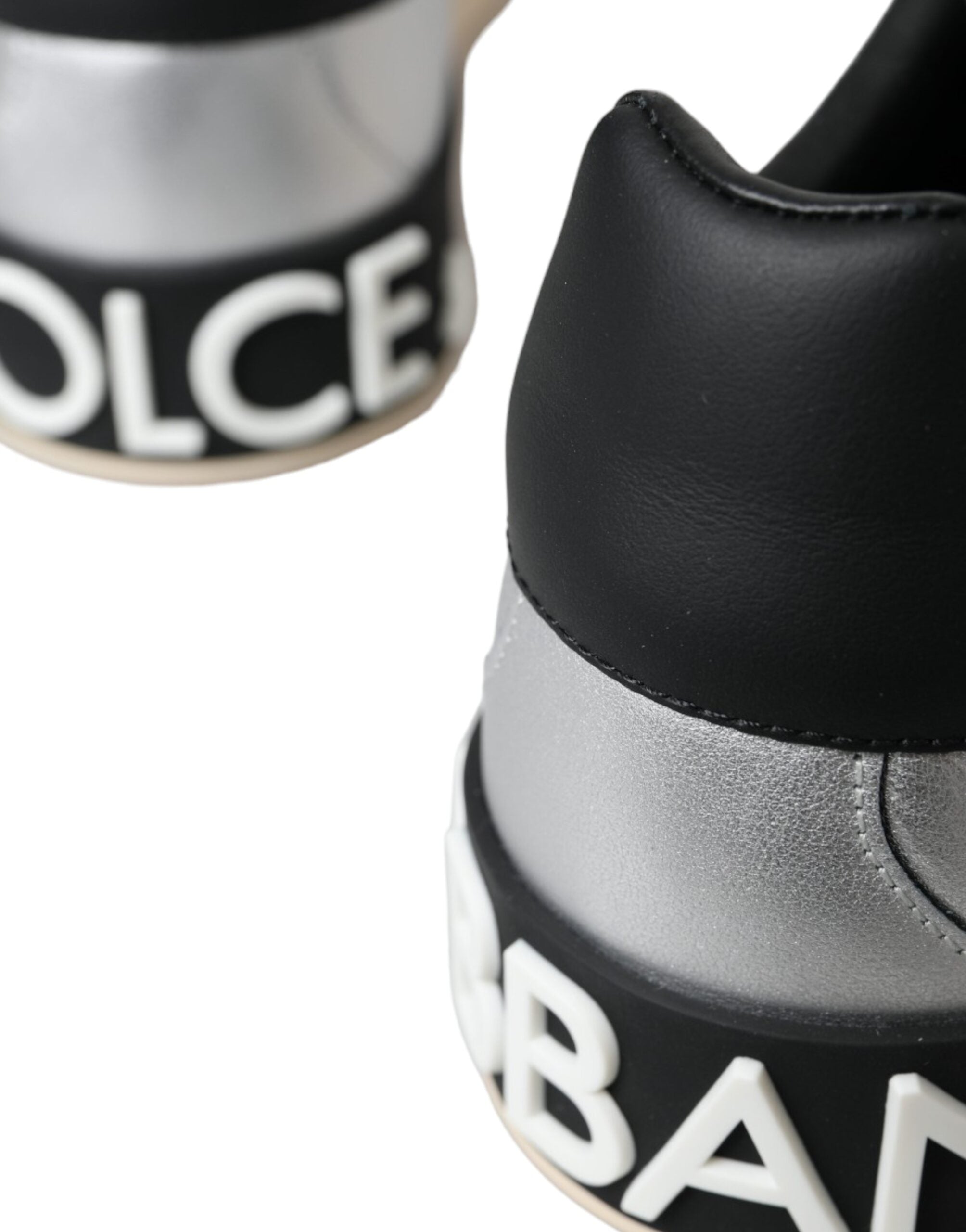 Silver Portofino Calf Leather Sneakers Men Shoes