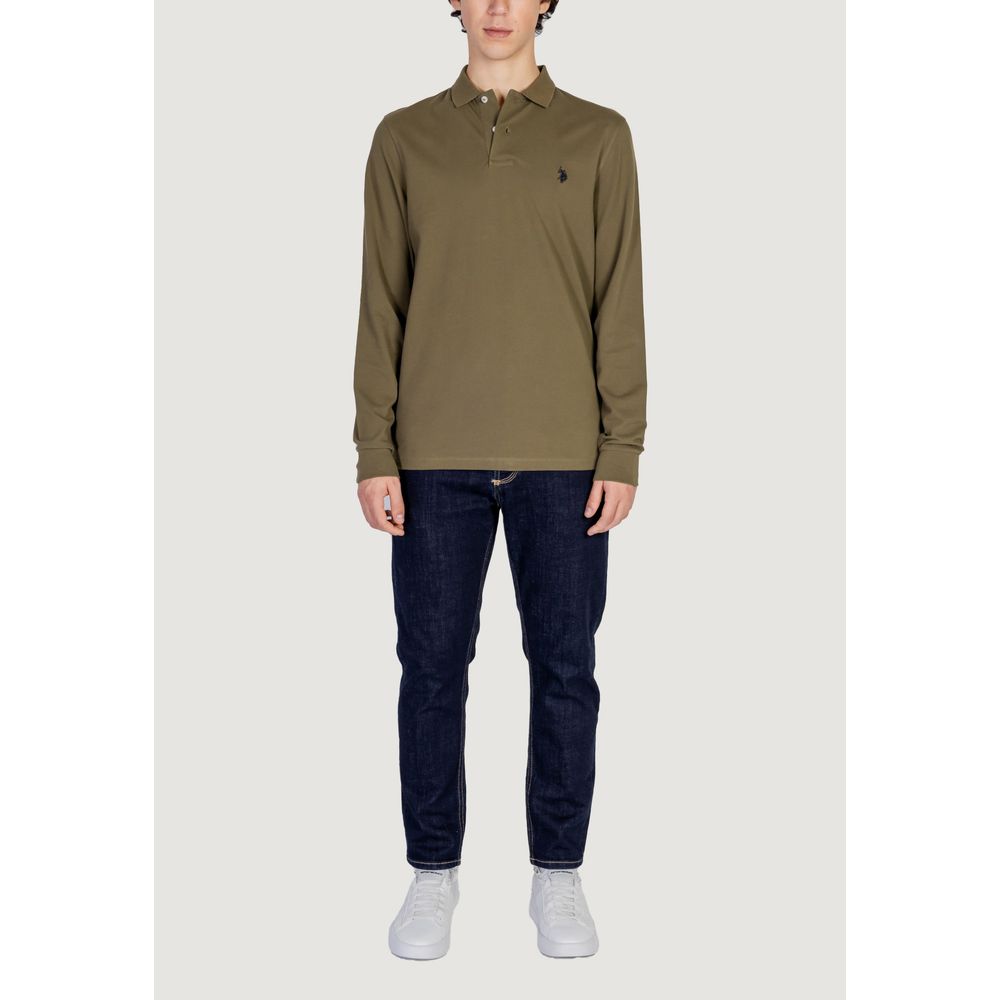 Green Cotton Long Sleeve T-Shirt