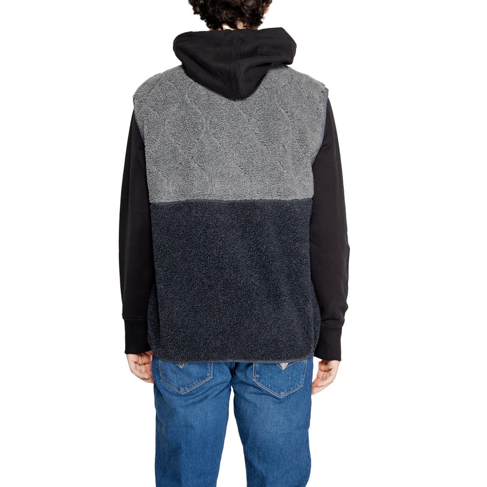 Black Recycled Polyester Sleveless Jacket