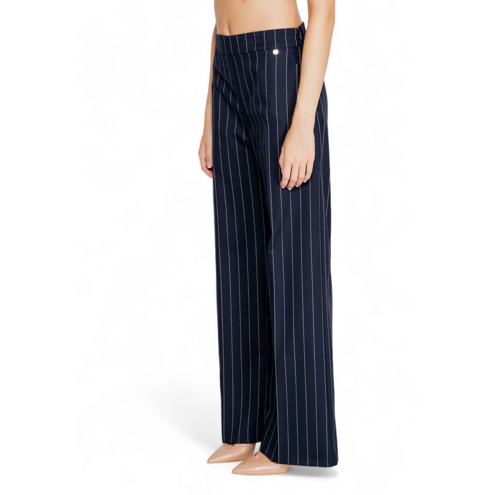Blue Polyester Dress Pants