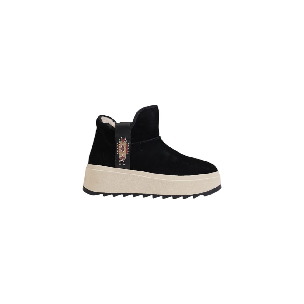 Black Suede Leather Ankle Boots