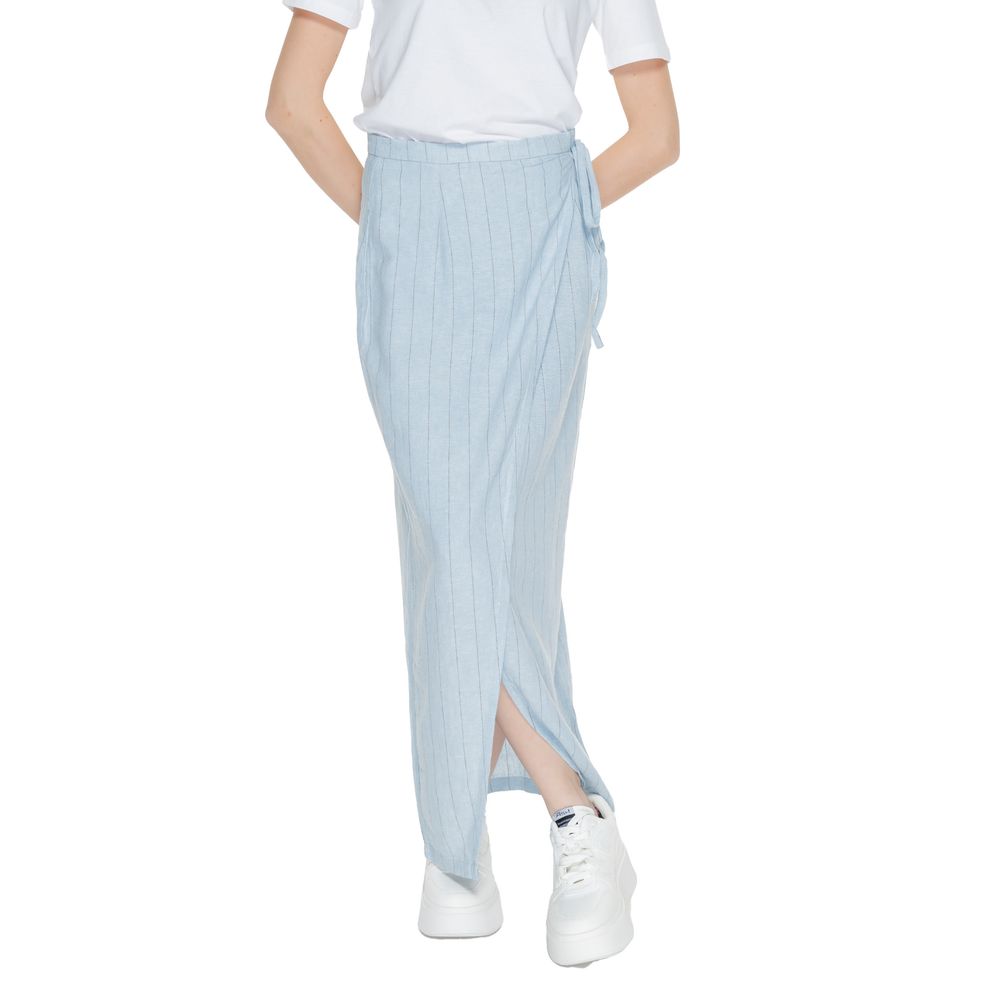 Blue Linen Long Skirt