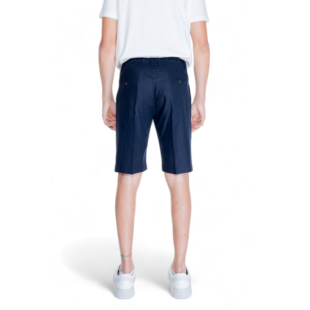 Blue Linen Bermuda Shorts
