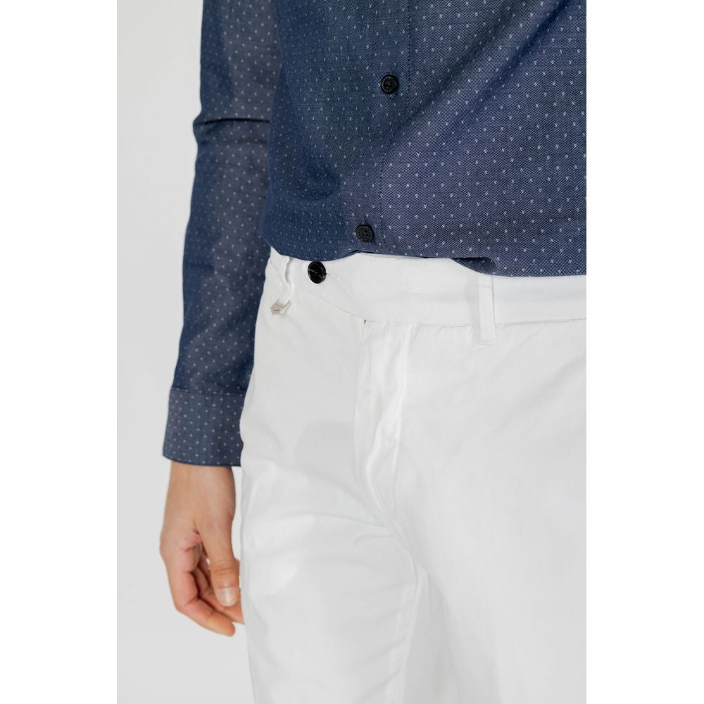 Beige Cotton Skinny Pants