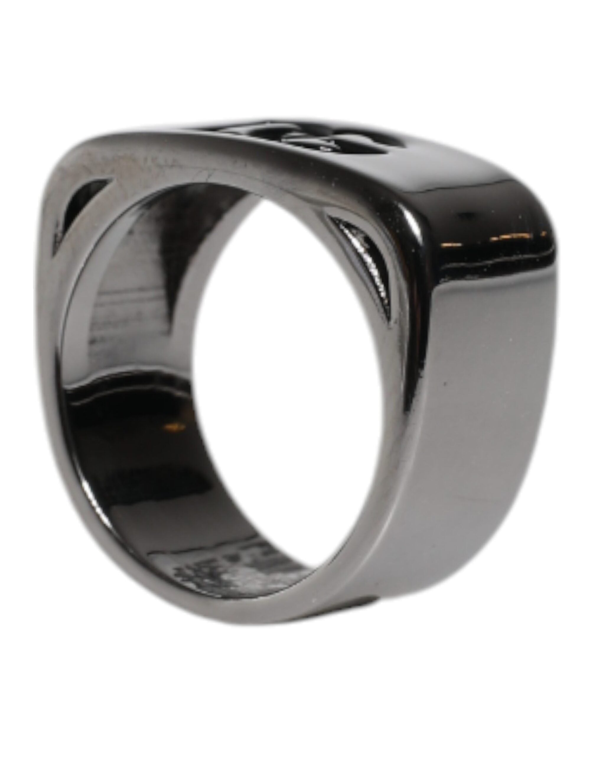 Silver Tone Brass Anello DG Logo Ring