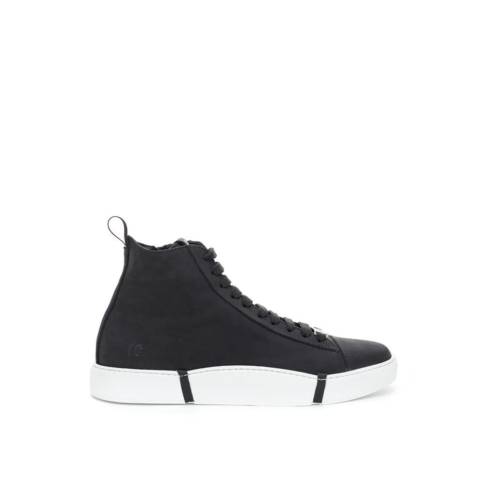 Black Suede Leather High Top Sneakers