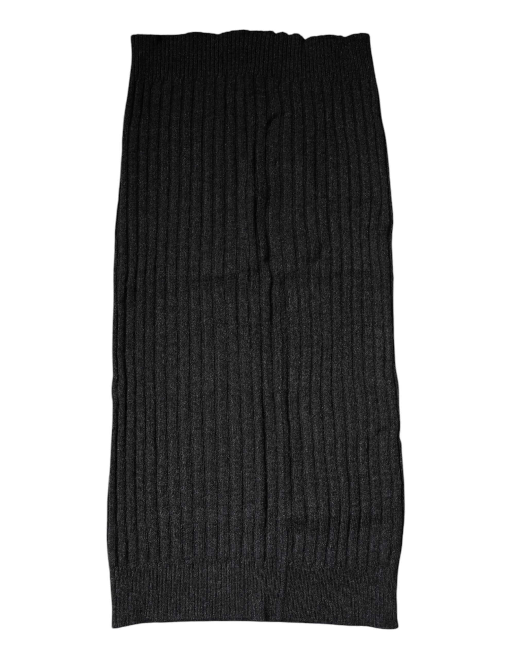Black Cashmere Knitted Neck Warmer Foulard Scarf