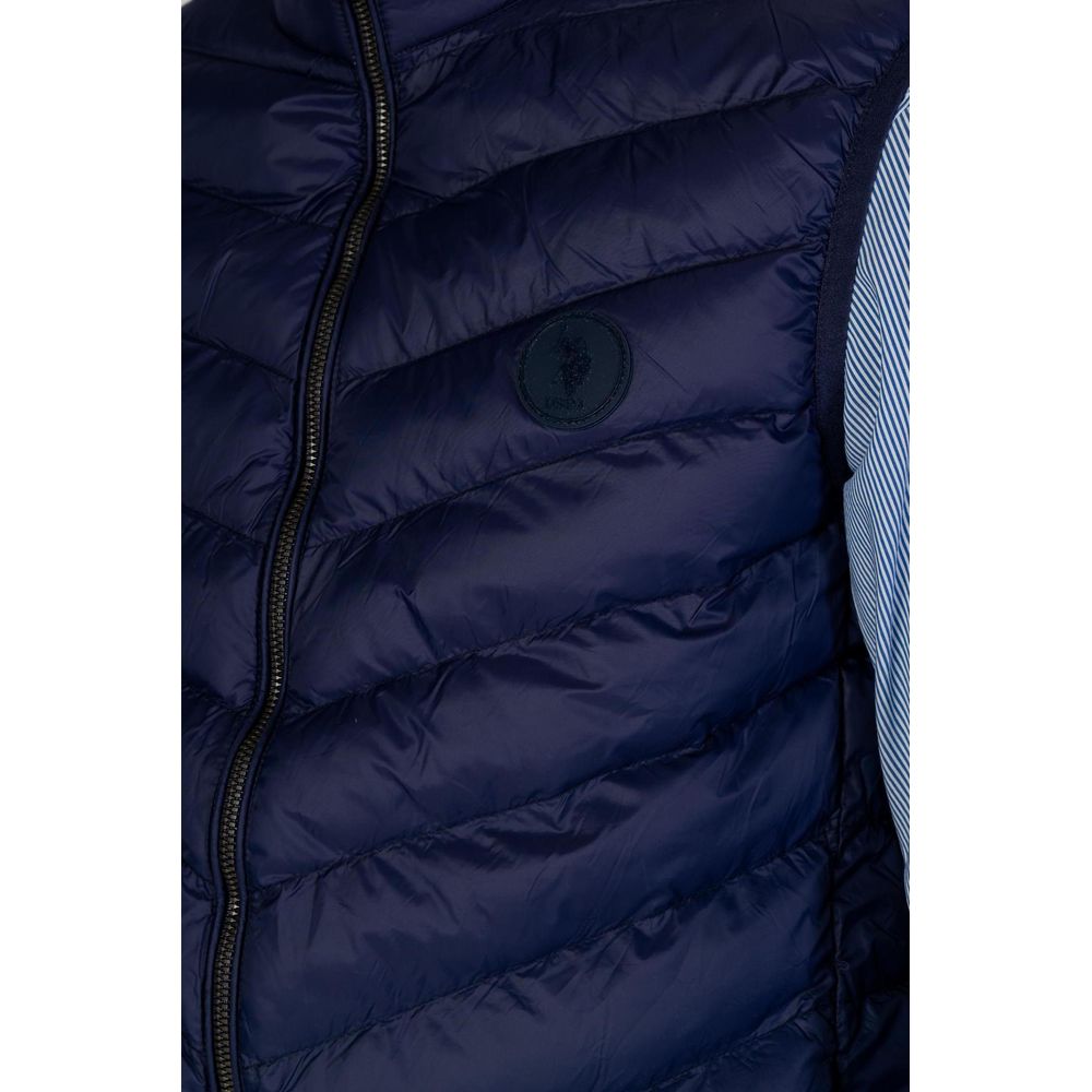 Blue Polyamide Sleveless Jacket