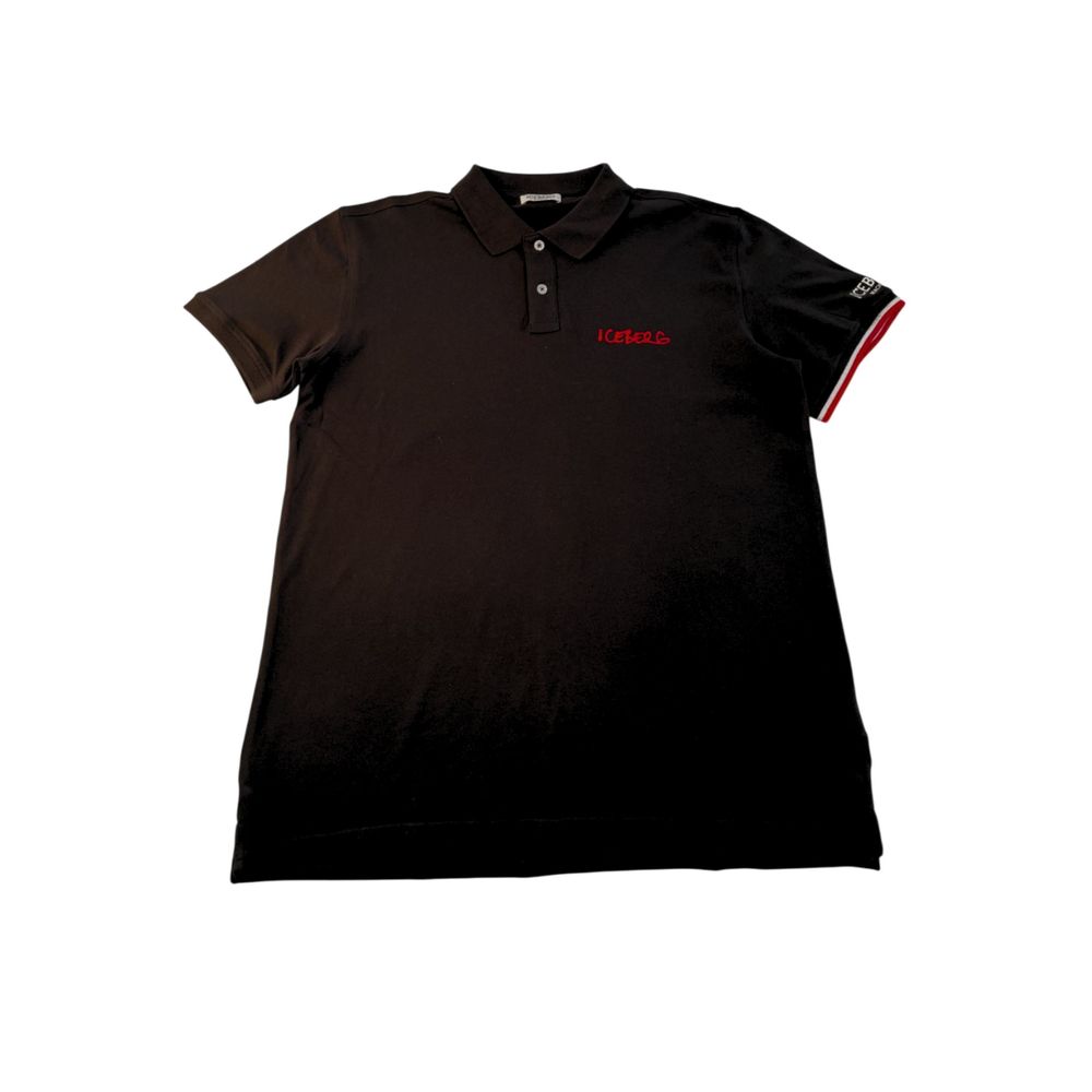 Black Cotton Men Polo Shirt