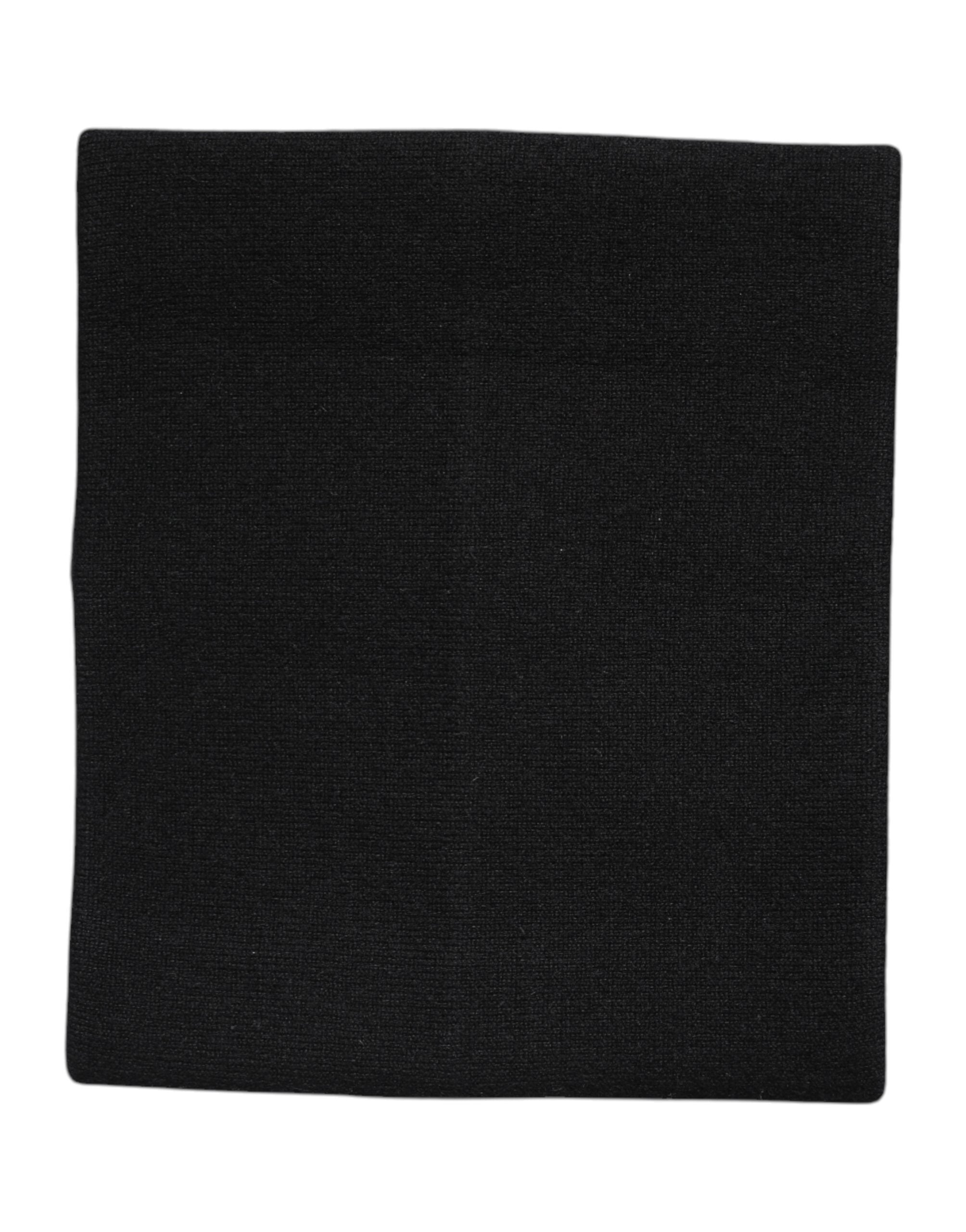 Black Cashmere Knitted Neck Warmer Foulard Scarf