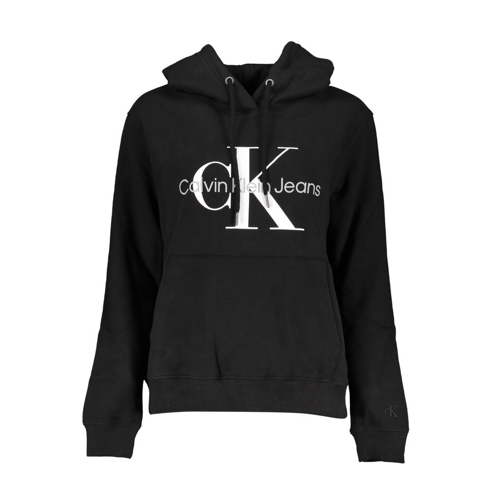 Black Cotton Women Sweatshirt