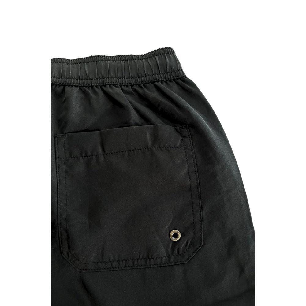 Pantaloni scurți de baie Trussardi Beachwear din poliester negru pentru bărbați