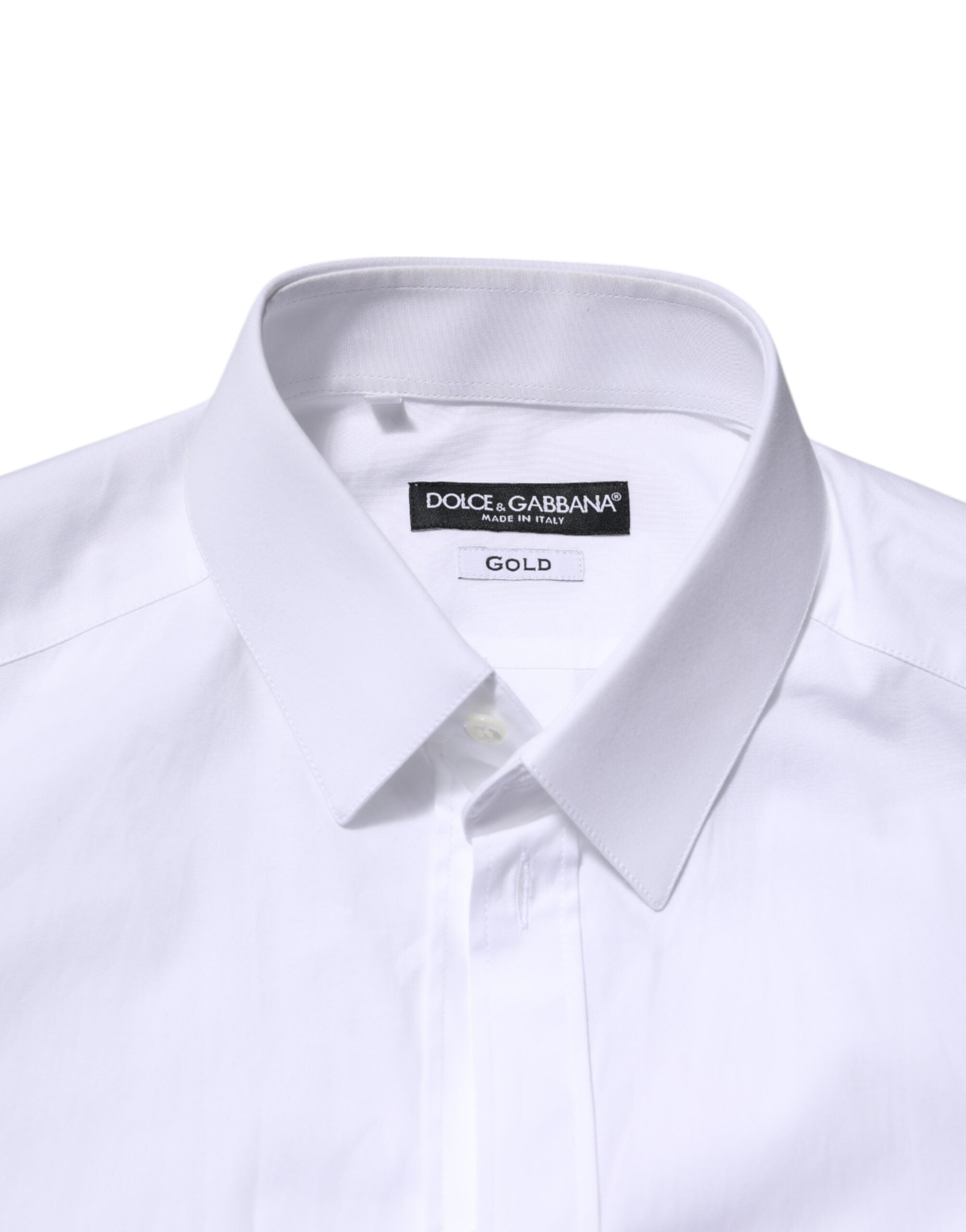 White Cotton GOLD Long Sleeves Formal Shirt