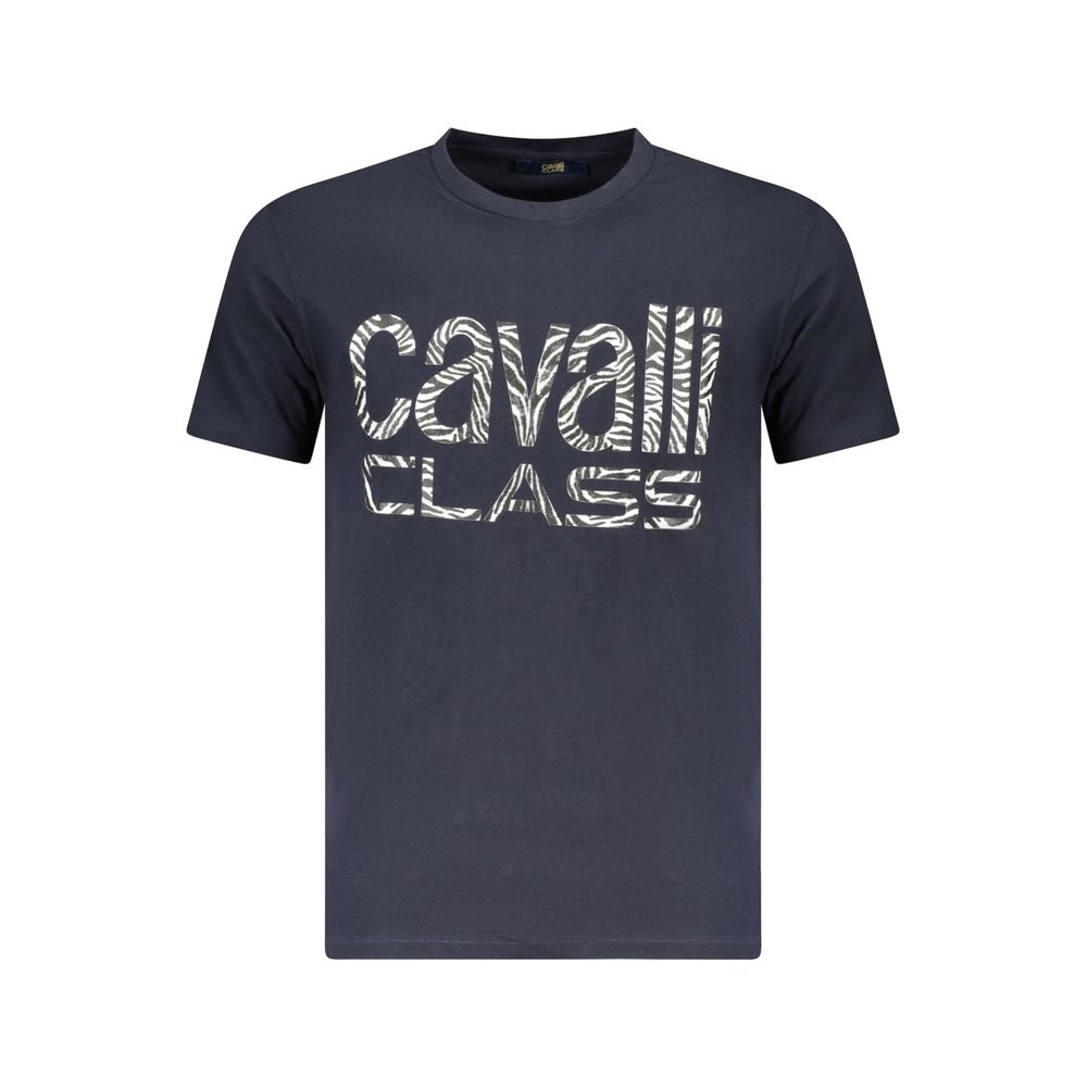 Blue Cotton Men T-Shirt