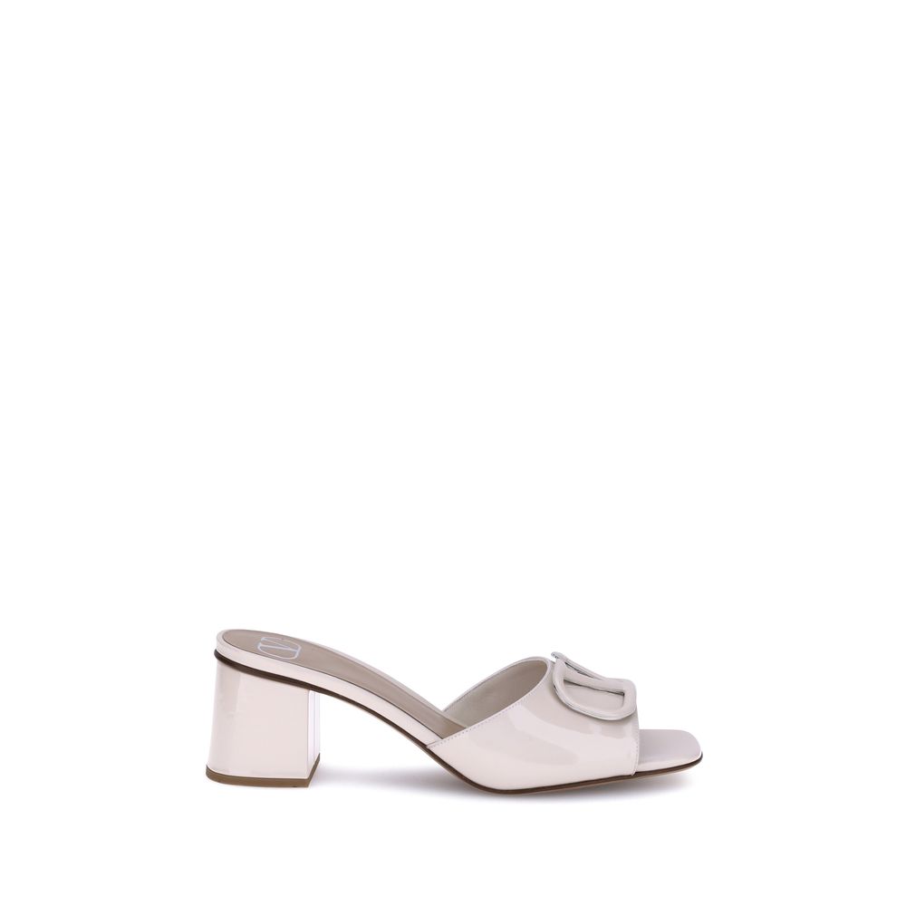 Beige Calf Leather Bos Taurus Flat Sandals