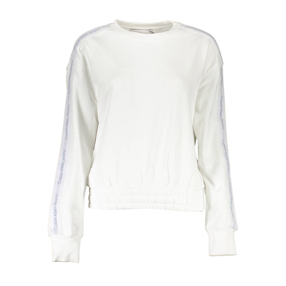 White Cotton Women Sweatshirt