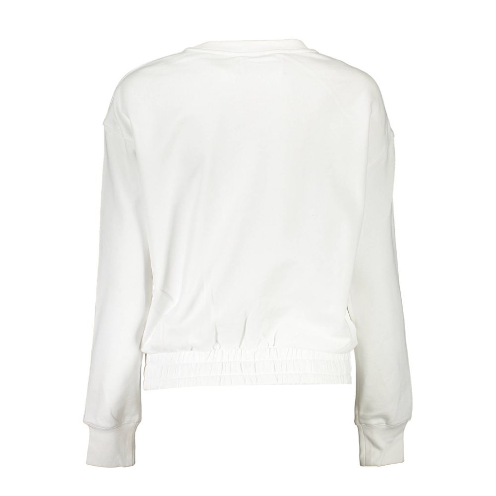 White Cotton Women Sweatshirt