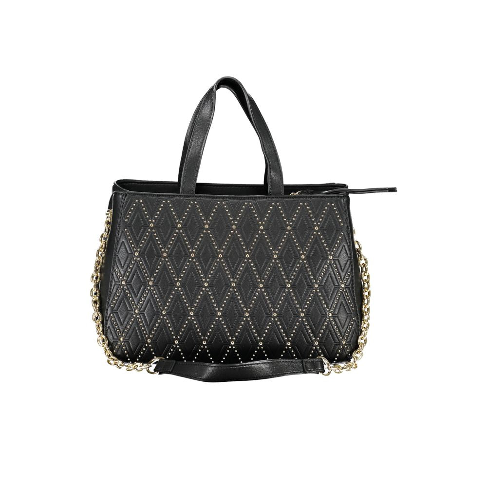 Nero Poliuretano Women's Bag with Chain and Shoulder Strap
