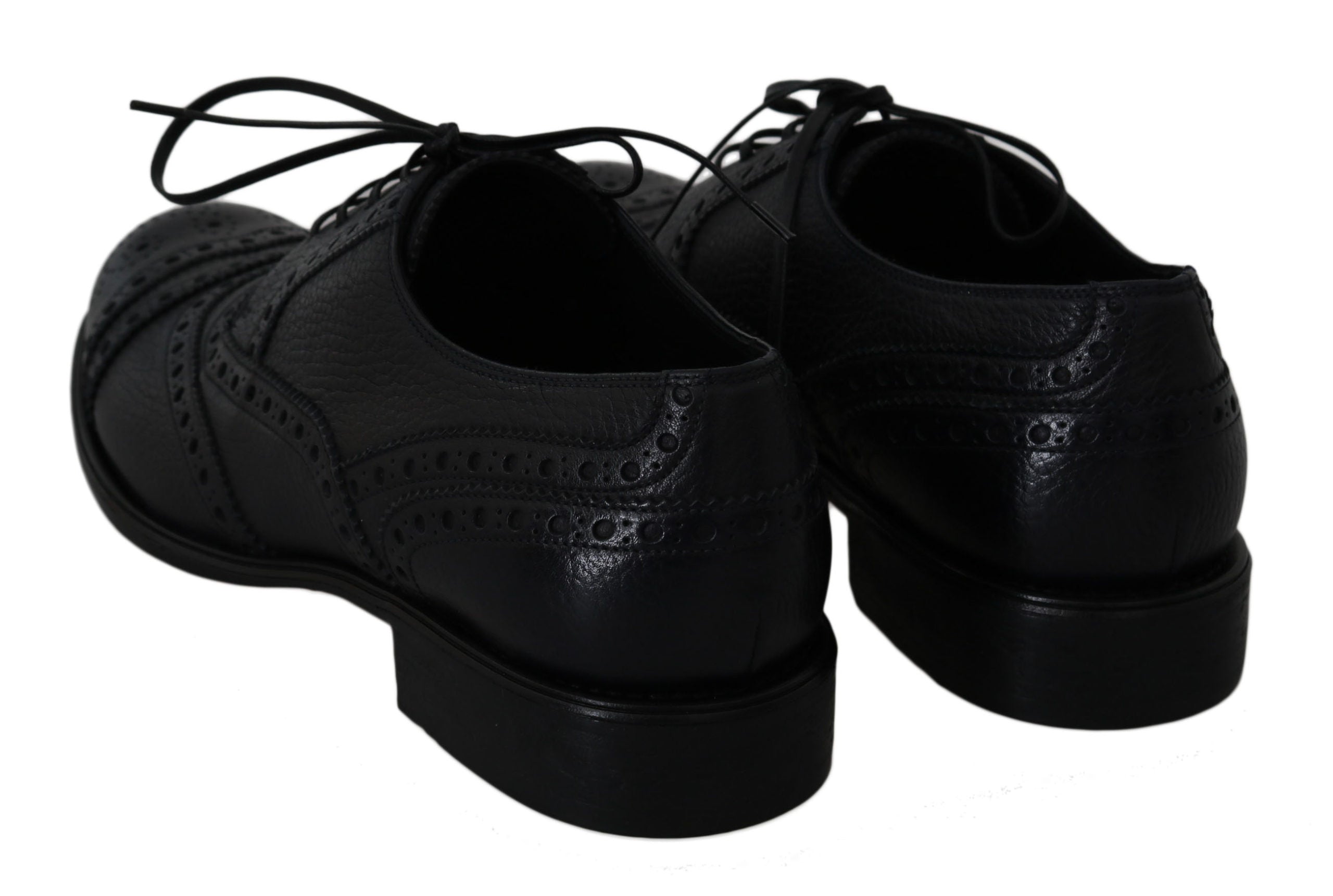 Blue Leather Wingtip Oxford Dress Shoes